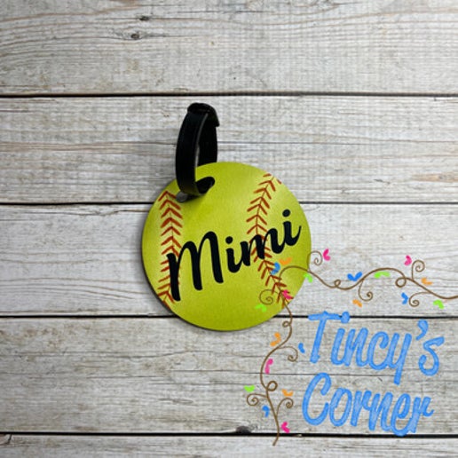 Softball ID Bag Tag