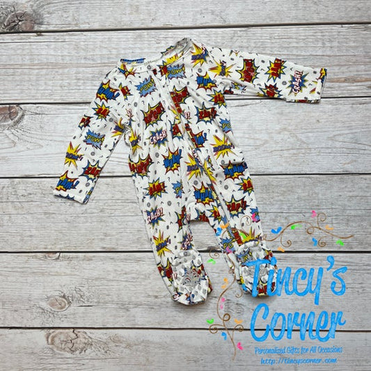 Superhero Bamboo Footie Sleeper