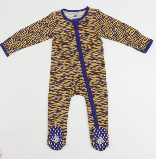 Tiger Stripe Bamboo Footie Sleeper