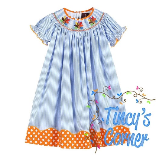 Turkey Smocked Bishop Dress -114