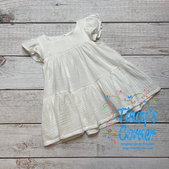 Girl's White Muslin Dress