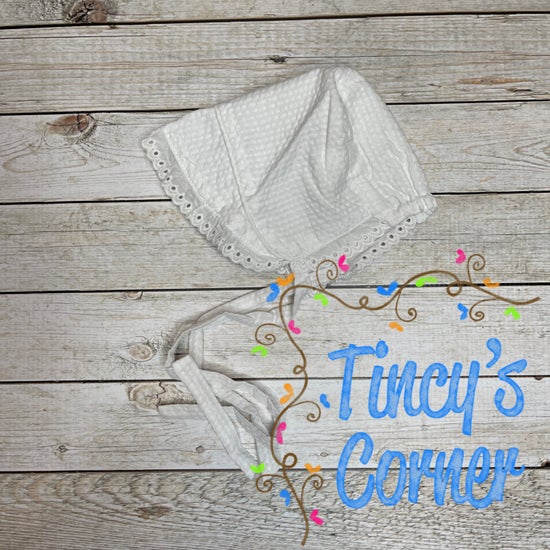 Girl's Seersucker Bonnet